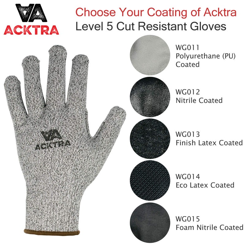 ACKTRA WG015 Level 5 Cut Resistant Construction Safety WORK GLOVES 12 pairs, Foam Nitrile Coated, High Tear Strength, EN 388, PPE Regulation 2016/425, for Men and Women (X-Large) - Image 3